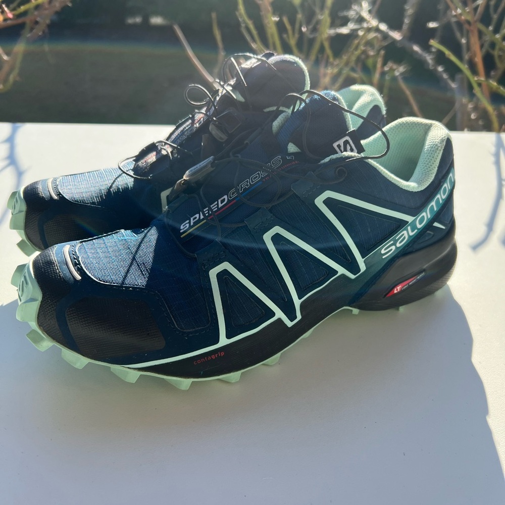 Salomon Speedcross 4 Blue and Mint Athletic Shoes